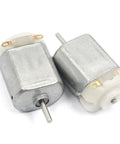 10 Pack Micro DC Motors 1 To 6V With Holder 130 Round Shaft Tiny Motors close-up view, showing metal body and shaft design.