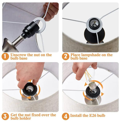 Installation steps for Tall Rustic Bedside Lamp With 2 USB Ports, 3-Way Dimmable Touch Control Nightstand Light for Bedroom or Living Room