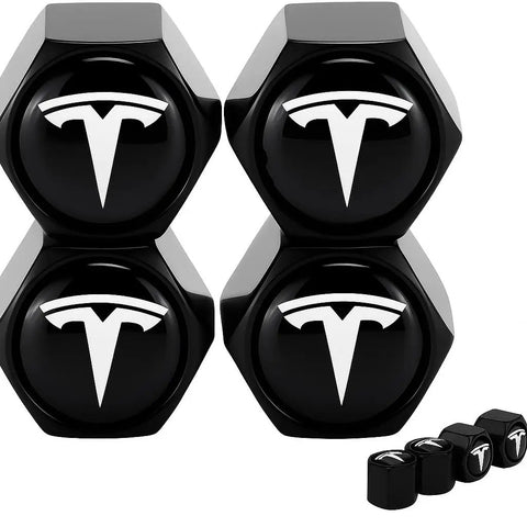 Premium Tire Valve Stem Caps For Tesla Models 3 S X Y Leakproof Aluminum Caps With Rubber O Rings Matte Black Finish 4 Pack That Protect Valves