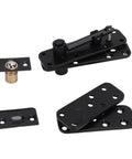 Heavy Duty Concealed Pivot Door Hinge Complete Hardware Kit Forged From Solid Stainless Steel in black finish.