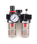 Air Compressor FRL Combination With Oil Water Separator Filter Regulator Lubricator Easy Hookup For 1/4 3/8 1/2 Inch Ports