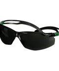 Top Tier Sport Safety Glasses Featuring Ir Five Gray Optics And Recessed Temple Ribs For Knockout Comfort And Seamless Ppe Compatibility On Heavy Duty Work Sites, black green frame, sporting design.
