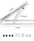 41 Inch Solar Panel Tilt Mount Brackets with U Shaped Design, adjustable legs, aluminum construction, and included bolts and nuts displayed.