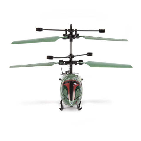 Boba Fett RC Helicopter For Kids 8+ Easy Fly Remote Control Toy With LED Lights Durable Polymer Body Coaxial And Rear Rotors