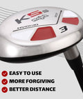 Right Handed K5s Hybrid Set For Seniors In Standard Length With Midsize Grips, 3 iron head, easy use and forgiving