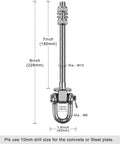 Rock Solid Heavy Duty Swing Hanger Kit With Ball Bearings dimensions illustration for porch and patio gliders.