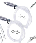 2-Piece Brake Bleeder Hose Kit For Cars And Motorcycles With One Way Check Valve Tube, Aluminum Body, Metal Clips Visible