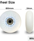 Glow In The Dark Inline Skate Wheels 76mm 80mm With ABEC 9 High Speed Bearings For Indoor And Outdoor Use 4 Pack White 80mm