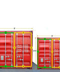 Shipping container door gasket set, 2-piece rubber door seal for 9 ft 6 in doors, shown on two container doors.