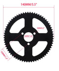 25H 7T Front Sprocket And 68T Rear Sprocket Chain Kit For 49cc Mini Pocket Bike 2 Stroke With 26mm and 140mm dimensions