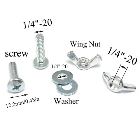 Ten Sets Screw Bolts With Wing Nuts And Washers One Quarter Twenty Hand Tighten Wing Nuts And One Quarter Twenty By One Inch Phillips