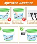 Instruction image showing operation tips for Submersible Water Heater 1500W Portable Tankless Immersion System.