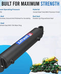 Heavy Duty Double Acting Cross Tube Hydraulic Cylinder With Two Inch Bore And Six Inch Stroke Welded Construction 3000 PSI