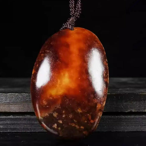 Raw Stone White Jade Wealth Deity Pendant For Men And Women With Original Skin Seed Material And Mutton Fat Jade Charm