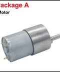 12V And 24V Micro Metal Geared Motor DC Powerhouse With Rock Solid Low Rpm To High Speed Stability, showcasing metal body and motor shaft design.