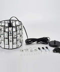 Plug In Vintage Crystal Pendant Light With Chain, Black Metal Frame, Dimmable K9 Crystal Beams, 16.4 Ft Cord, assembly parts included