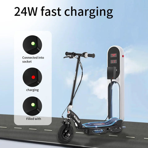 24V 1.5A Replacement Go To Charger For MX350 Dirt Bike and E-scooters connected to charging station