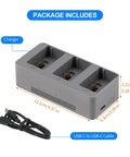 3 Way Charging Hub For DJI Avata 360 Drone 100W Fast Intelligent Battery Charger Station with package and USB-C cable