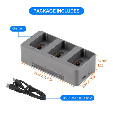 3 Way Charging Hub For DJI Avata 360 Drone 100W Fast Intelligent Battery Charger Station with package and USB-C cable