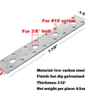 Make Your DIY Jobs Look Sick With These Ridiculously Strong Hot Dip Galvanized Mending Plates And Heavy Duty Flat Repair Tie Plates For Solid Wood Assembly, 7-7/8" low carbon steel mending plate.