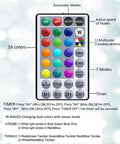 Remote control for Star String Lights 20Ft Battery Operated Color Changing Fairy Lights With 40 LEDs, showing color and timer options