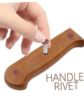 Top Shelf Stainless Steel Knife Handle Screws For Quick Blade Fabrication Featuring Straight Slot Notch Built Tough For Solid Fit On Chef Utility And Parer Knives Real Deal Supply, installing a rivet into a wooden knife handle.