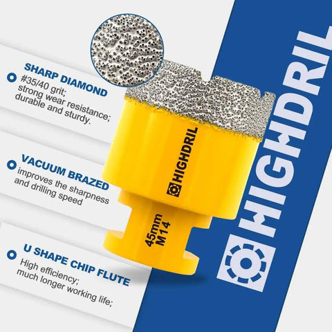 Heavy Duty Pro Grade Diamond Hole Saw Kit For Tile And Stone Drill Set 45mm diamond core bit with sharp diamond edge