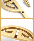 Top Notch Vintage Brass Cabinet Pulls Set Semi Circular Gold Dresser Handles For Wardrobes And Drawers Bedside Cabinets Large Center Hole 128mm 5 Inch Pair Durable Solid Brass Finish close-up