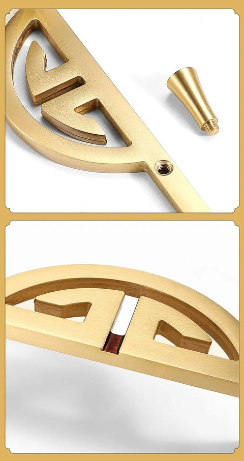 Top Notch Vintage Brass Cabinet Pulls Set Semi Circular Gold Dresser Handles For Wardrobes And Drawers Bedside Cabinets Large Center Hole 128mm 5 Inch Pair Durable Solid Brass Finish close-up