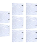 8 Pack Fire Blankets 1m x 1m Fiberglass for home kitchen and camping emergency fire blankets with storage bags visible.