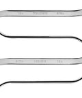 One Half By Nine Sixteenths Inch 45 Degree Offset Box End Wrench With 12 Point Openings Built To Handle Tight Spots And Obstructions Model WBE23313 Ready To Roll, chrome finish, front and side view.