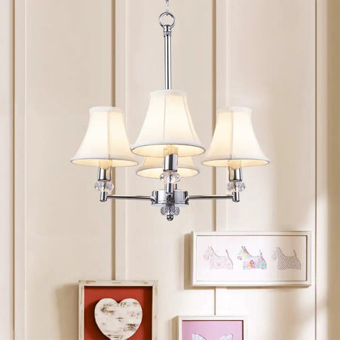 Chandelier Lamp Shades For Candelabra Bulbs Clip On Fitter 6 Inch Bottom Diameter 3 Inch Top Diameter 5 Inch Tall 6 Pack displayed in dining room.