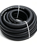 Heavy Duty 3/4 Inch Transmission Oil Cooler Hose Reel With NBR Inner And Braided Polyester Reinforcement, 20ft coiled black hose.