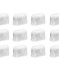 Hella Pure Water Filter Cartridges Designed For BWF100 Coffee Makers Leveraging Pro Grade Ion Exchange Resin To Ensure Slick Clean Brews With Zero Grit Everyday 12 Pack, white filter cartridges arranged.