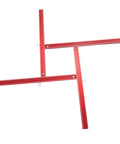 Adjustable Aluminum Router Guide Rail Bracket For Hella Smooth Arc Routing And Legit Precision With Dual Metric Imperial Scales To Nail Custom Woodworking Templates Fast, red aluminum frame with measurement scales.