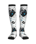 Top Tier Gear Chip Industrial Socks With 15-20mmHg Graduated Compression For Calf Support, artistic design and knee-high style.