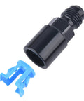 6AN Male to Three Eighths Inch SAE Quick Disconnect EFI Fuel Rail Fitting, Female Push On, Aluminum 6061-T6, Sealed at 37 Degree