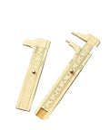 Solid Brass Digital Caliper High-Precision Mini Tool for DIY showing brass body with dual scales for accurate measurements.