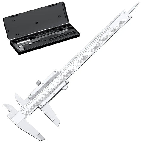 6 Inch Vernier Caliper Handy Non Digital Tool 0 to 6 Inch 0 to 150mm With 0.05mm Accuracy Carbon Steel Smooth Sliding Depth Rod