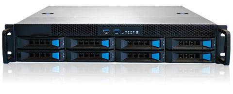 Front view of Dual Intel Xeon Silver 4210 Enterprise Rack Server Serving Up 32GB RAM Hefty 4TB HDD Plus Snappy 500GB SSD And Rock Solid Redundant Power Supply Daily.