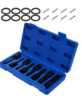 Heavy Duty 1/2 Inch Impact Hex Socket Set With Thin Wall Deep Sockets And Extension Bar Perfect For Lug Nut Keys Wheel Auto Work And Heavy Mechanical Jobs That Last, blue case with sockets