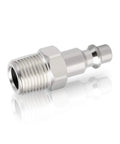Industrial 3/8-Inch MNPT Male Air Plug, 1/4-Inch Body, High Flow Pneumatic Plug For Air Compressors, 300 PSI Capacity, Nickel Plated Steel