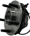 Front view of Front Wheel Bearing And Hub Assembly for select Jeep models direct fit OE engineered complete repair with wheel hub