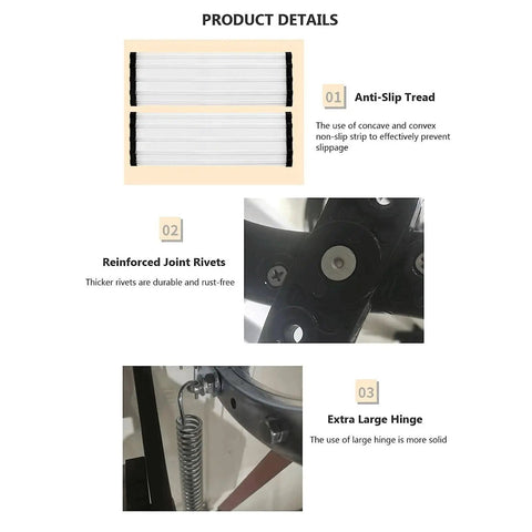 Heavy Duty Remote Attic Ladder For Seamless Ceiling Access With Electric Pull Down System features anti-slip treads and reinforced rivets.