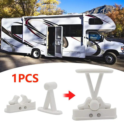 Door Retainer Catch Kit For Camper RV Motorhome Caravan Accessory Made From Durable Nylon PA66 Plastic Easy Install shown with RV