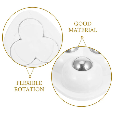 Close-up of Heavy Duty 8 Piece Adhesive Universal Caster Wheels For Furniture and Bedside Tables featuring smooth ball bearing rotation.