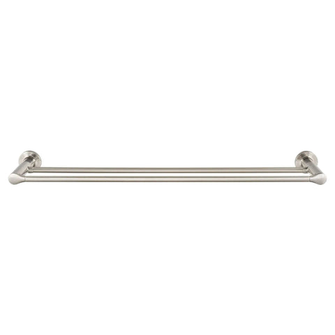 Studio S 24 Inch Double Towel Bar In Brushed Nickel, Concealed Mount, Solid Metal Construction, Modern Minimalist Look