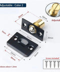 4 Pack Adjustable Ball Catch Door Latches With Spring Tension And Screws Hardware measurement details and included screws