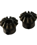 Two 45 steel tapered bevel gear wheels, 1.5 module, 12 teeth, 8mm hole dia, heavy duty for CNC and robotics projects.