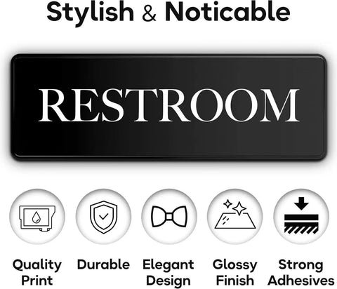 Rock Solid Restricted Area Sign For Business Safety Lockdown 3 x 8 Inch Industrial Warning Plaque indoor outdoor restroom sign